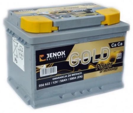 Akumulator 12V 56Ah 570A P+ Jenox Gold (Niski) (242/175/175)