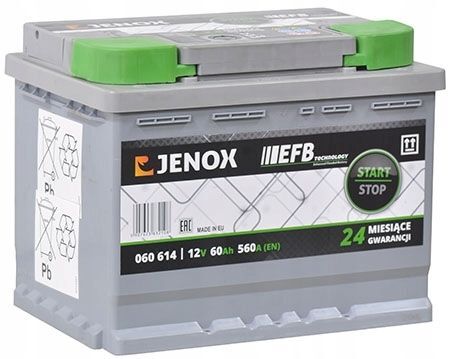 Akumulator 12V-60Ah P+ Jenox EFB