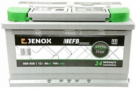 Akumulator 12V-80Ah P+ Jenox EFB