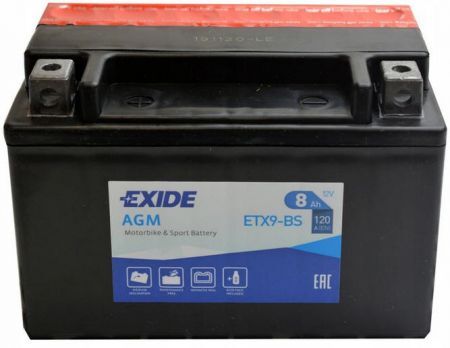 Akumulator 12V 8Ah (Etx9-Bs) Exide L+ 120A En