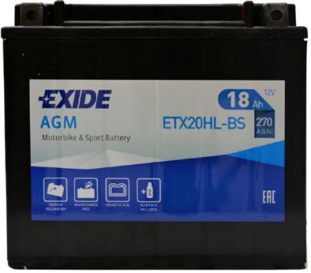 Akumulator 12V-18Ah Etx20Ch-Bs Exide 230A En (150/87/161)